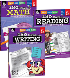 180 Days of Reading, Writing and Math Grade 5: 3-Book Set