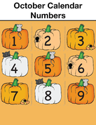 October Calendar Numbers