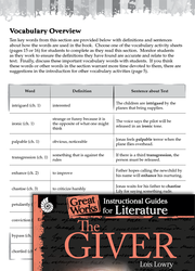 The Giver Vocabulary Activities