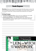 The Lion, the Witch and the Wardrobe Reader Response Writing Prompts