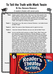 Mark Twain: Reader's Theater Script and Lesson