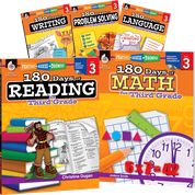 180 Days Reading, Math, Problem Solving, Writing, & Language Grade 3: 5-Book Set