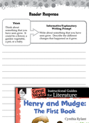 Henry and Mudge: The First Book Reader Response Writing Prompts
