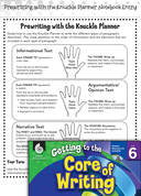 Writing Lesson: Prewriting with the Knuckle Planner Level 6