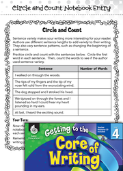 Writing Lesson: Circle and Count Strategy for Sentences Level 4