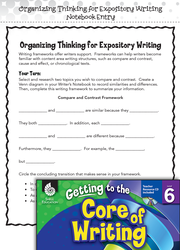 Writing Lesson: Organizing Thinking for Expository Writing Level 6