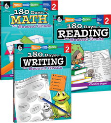 180 Days of Reading, Writing and Math Grade 2: 3-Book Set