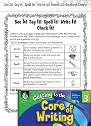 Writing Lesson: See It! Say It! Spell It! Write It! Level 3