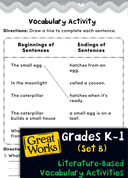 Literature-Based Vocabulary Activities Set B: Grades K-1
