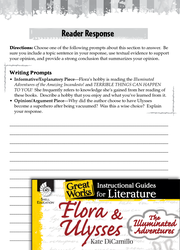 Flora & Ulysses: The Illuminated Adventure Reader Response Writing Prompts