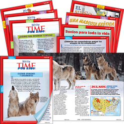 Write TIME for Kids: Mentor Text Card Set: Level 4 (Spanish Version)