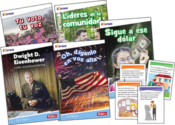 iCivics Spanish Grade 2: Leadership & Responsibility 5-Book Set + Game Cards