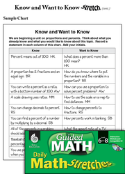 Guided Math Stretch: General Mathematics: Know and Want to Know Grades 6-8