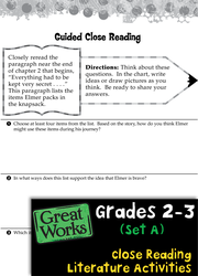 Close Reading Literature Activities Set A: Grades 2-3
