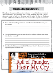 Roll of Thunder, Hear My Cry Close Reading and Text-Dependent Questions