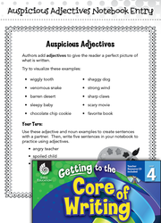 Writing Lesson: Auspicious Adjectives Level 4