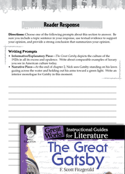 The Great Gatsby Reader Response Writing Prompts