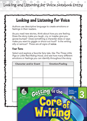 Writing Lesson: Looking and Listening for Voice Level 3