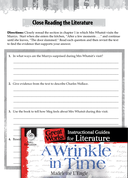 A Wrinkle in Time Close Reading and Text-Dependent Questions