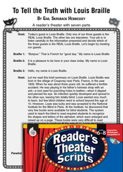 Louis Braille: Reader's Theater Script and Lesson