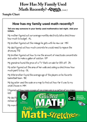Guided Math Stretch: How Has My Family Used Math Recently? Grades 6-8