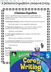 Writing Lesson: A Science Type Expedition Level 5