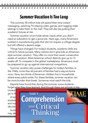 Test Prep Level 4: Summer Vacation Comprehension and Critical Thinking