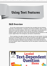 Leveled Text-Dependent Question Stems: Using Text Features