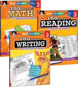 180 Days of Reading, Writing and Math Grade 3: 3-Book Set