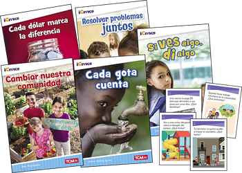 iCivics Spanish Grade 2: Community & Social Awareness 5-Book Set + Game Cards